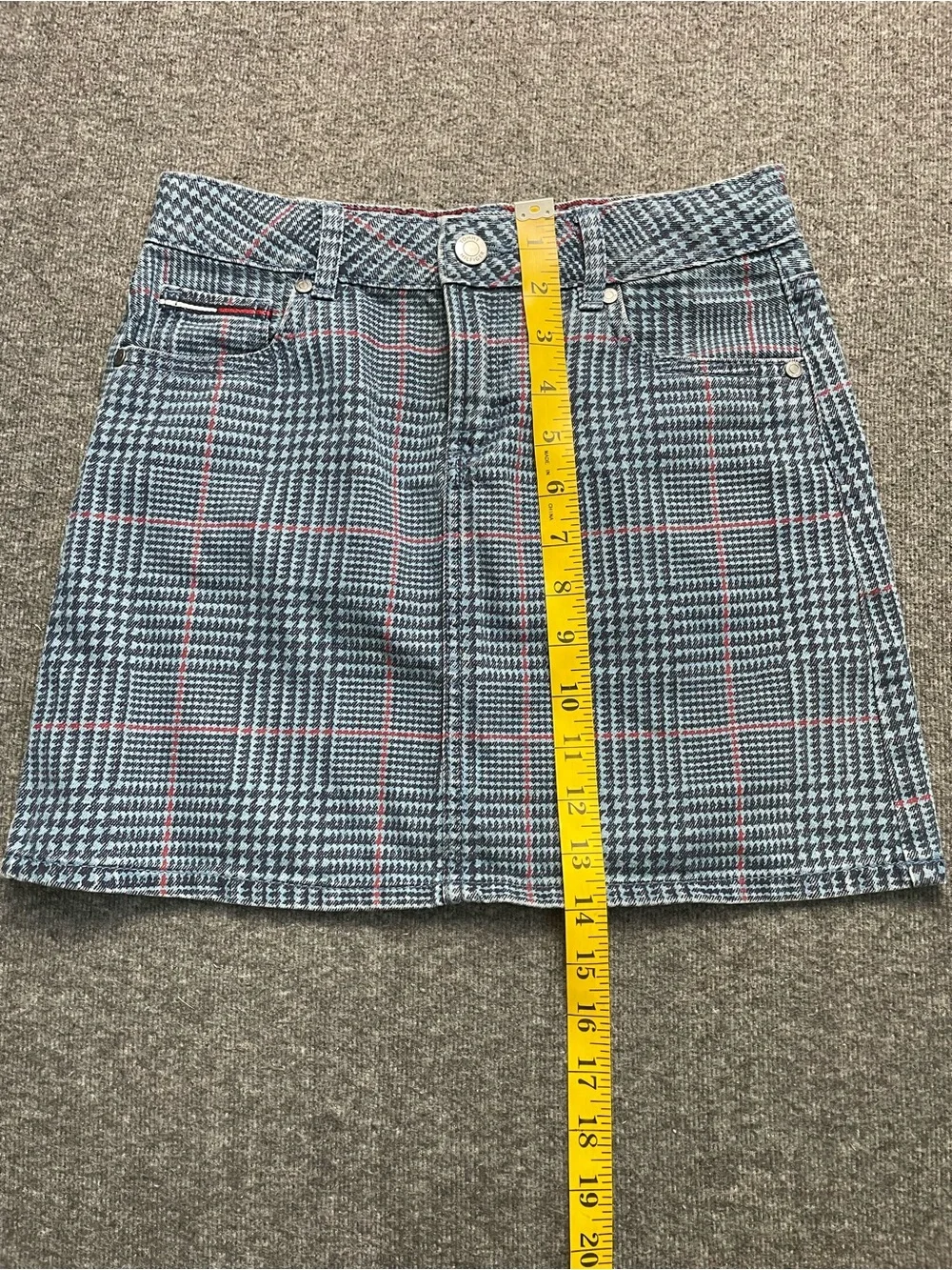 Tommy Hilfiger Denim Houndstooth Vest Skirt Set Girl L 12/14 Y2K Preppy Clueless
